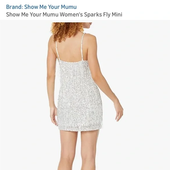 Show Me Your MuMu Silver Sequin Mini Dress - Picture 2 of 6